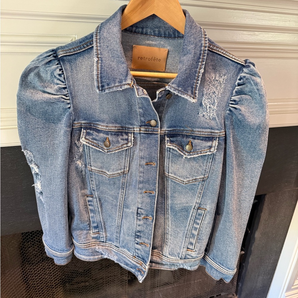 Retrofete Ava Distressed Blue Jean Jacket